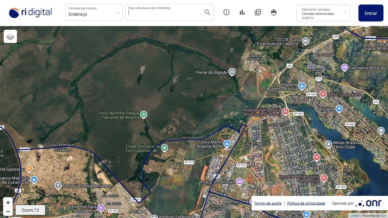 Screenshot real do Mapa ONR para localizar o cartório do imóvel